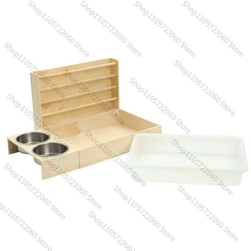 Pet Beds - ที่ให้อาหารกระต่ายแบบไม้, ที่ให้น้ำแบบไม้สไตล์มินิมอล, ห้องตกแต่งสวน, เตียงสัตว์เลี้ยง