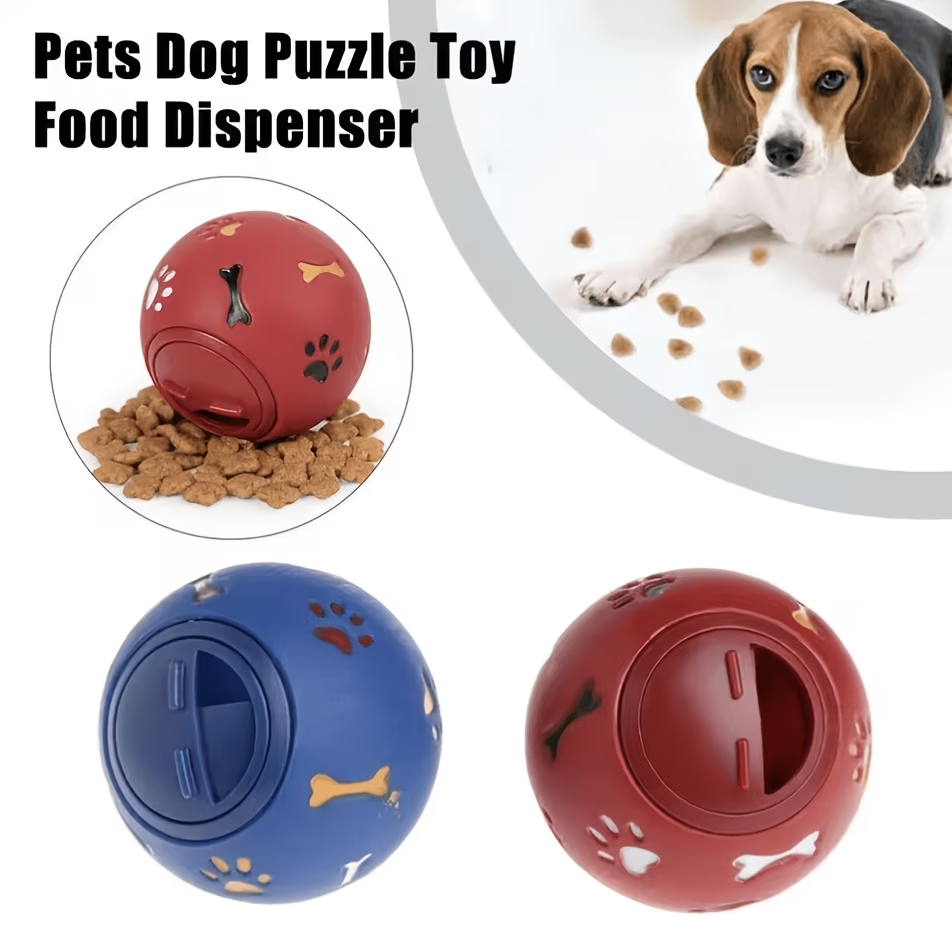 Dog Puzzle Feeder Toy - ลูกบอลจ่ายขนมสำหรับสุนัขและแมว ของเล่นให้อาหารแบบช้าที่ทนทาน ใช้งานได้สองวัตถุประสงค์สำหรับการเล่นและการฝึก