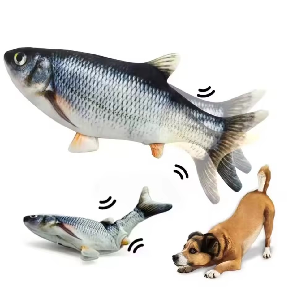 Electric Floppy Fish Dog Toy - ของเล่นแมว ของเล่นสุนัข รูปปลา ชาร์จ USB ปลาจำลองไฟฟ้า
