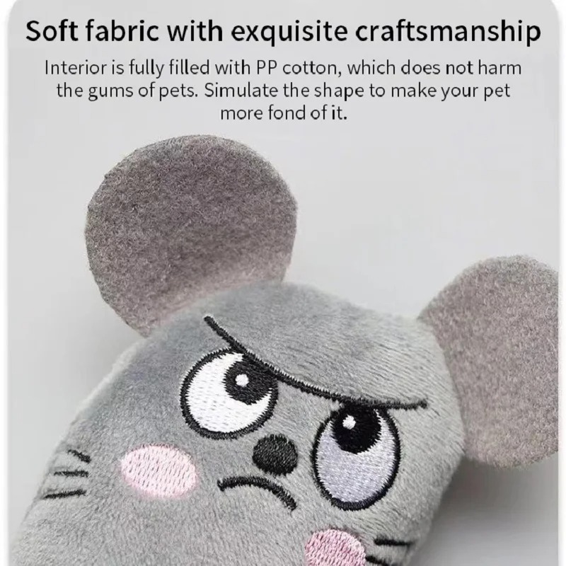 Catnip Interactive Plush Mouse - ของเล่นแมวน่ารัก ของเล่นแมวแบบมีปฏิสัมพันธ์ ของเล่นแมวขนนุ่ม ของเล่นแมวขนาดเล็กสำหรับขัดฟัน ของเล่นแมวแคทนิป ของเล่นหนูสำหรับลูกแมวเคี้ยวเล่น