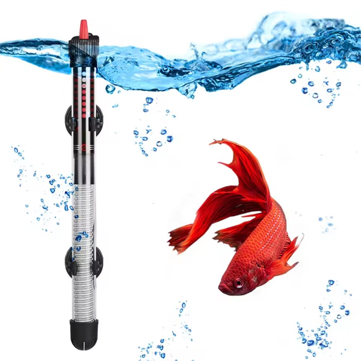 Aquarium - (A02R] เครื่องทำความร้อนในตู้ปลาแบบจุ่มใต้น้ำ 25-300W เครื่องทำความร้อนปรับอุณหภูมิได้ 50w ปลั๊กแบบ