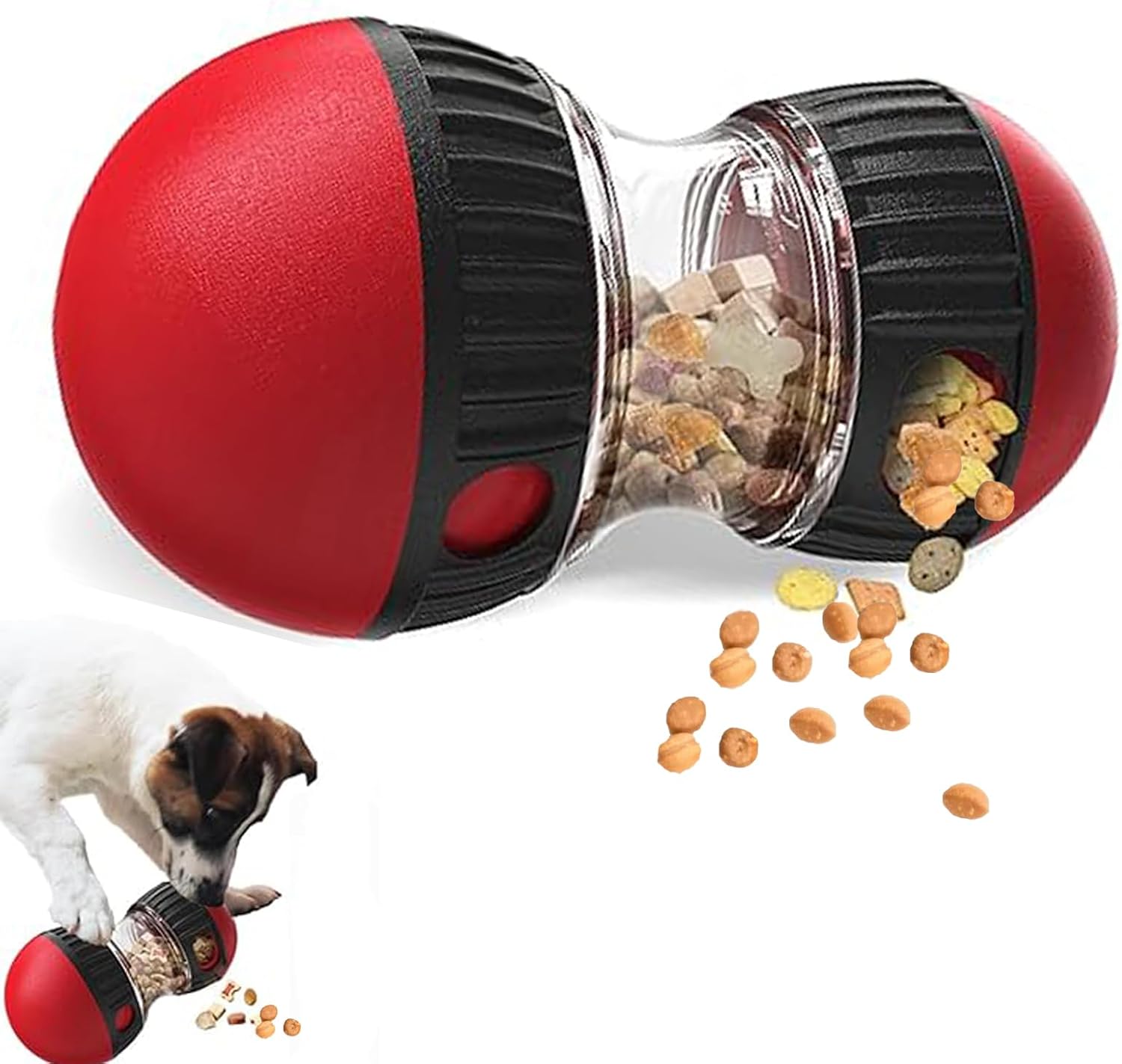Dog Puzzle Feeder Toy - ของเล่นสุนัขและลูกบอลให้อาหารแบบปรับได้ - ของเล่นพัฒนาสมองสำหรับสุนัข - ของเล่นที่เหมาะสำหรับการให้ความกิจกรรมให้สุนัข -