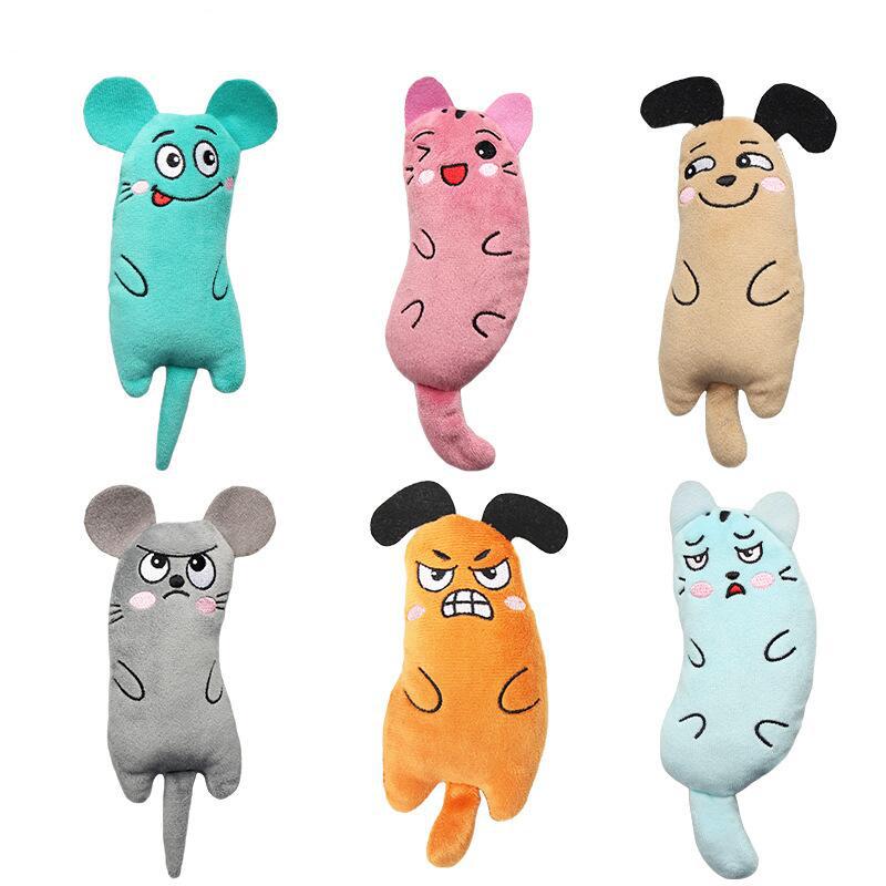 Catnip Interactive Plush Mouse - ตลกสัตว์เลี้ยงตุ๊กตาเย็บปักถักร้อย Catnip ของเล่นแมว Expressive แผ่นของเล่น Interactive