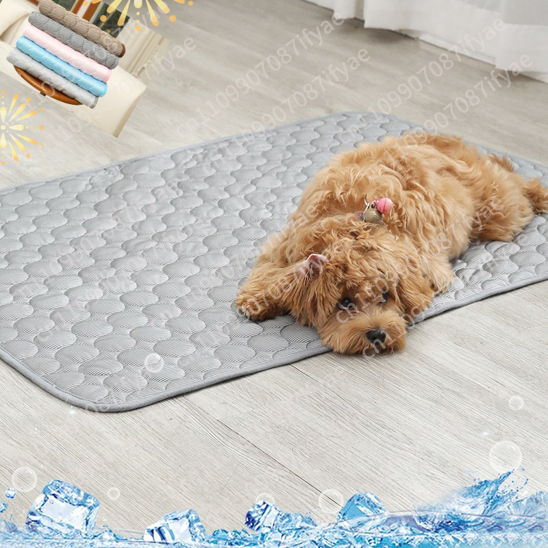 Pet Beds - ที่นอนสัตว์เลี้ยงสำหรับฤดูร้อน ผ้าห่มสำหรับสุนัขและแมวขนาดใหญ่ แผ่นรองเย็นแบบตาข่าย PVC ไนลอน แผ่นรองนอนเย็น