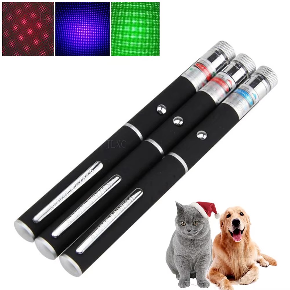 Laser Pointer Cat Toy Automatic - (ไม่รวมแบตเตอรี่) ปากกาเลเซอร์สีเขียวสีแดง อุปกรณ์ช่วยสอน ของเล่นแมวอัตโนมัติ ปากกาเลเซอร์โฟกัส ปากกาเลเซอร์แบบรวม