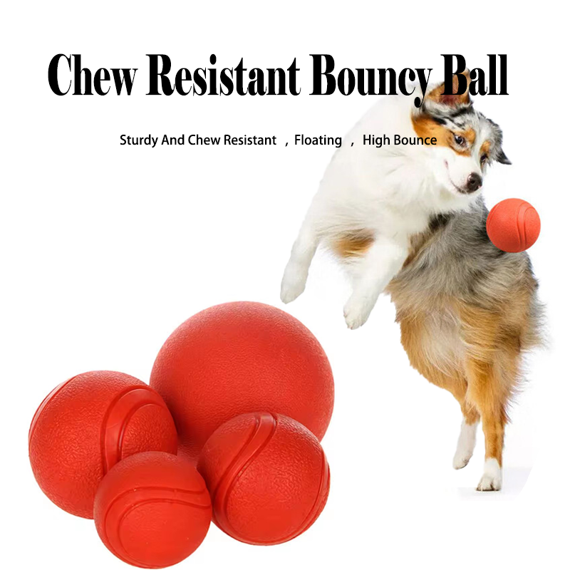 Indestructible Dog Chew Toy - ลูกบอลยางแข็งสำหรับสุนัข ของเล่นเคี้ยวแบบไม่แตกหัก สำหรับสุนัขที่ชอบเคี้ยวแรง ช่วยทำความสะอาดฟัน แก้เบื่อ ฝึกการหยิบจับกลางแจ้ง