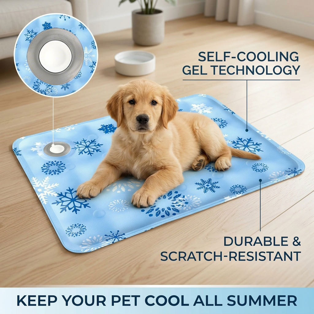 Pet Beds - แผ่นรองสัตว์เลี้ยงสำหรับฤดูร้อน, แผ่นรองน้ำแข็งสำหรับสัตว์เลี้ยง, แผ่นรองสุนัข, แผ่นรองเตียงสุนัข, แผ่นรองผ้าไหมน้ำแข็งสำหรับสัตว์เลี้ยง, แผ่นรองทำความเย็น,