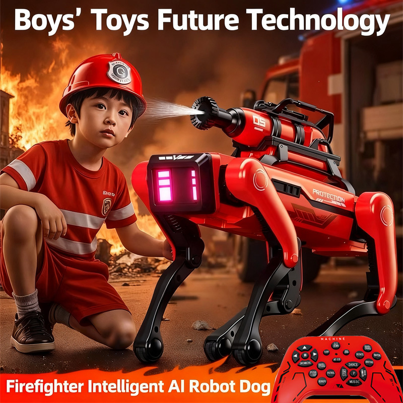 Dog Toys - หุ่นยนต์สุนัข AI หุ่นยนต์ดับเพลิงอัจฉริยะ หุ่นยนต์สัตว์เลี้ยงอิเล็กทรอนิกส์ AI โต้ตอบด้วยเสียง