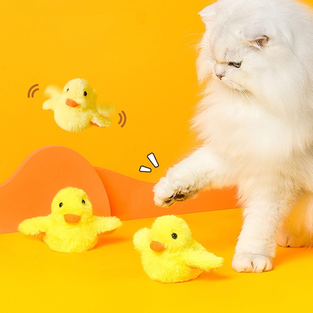 Catnip Interactive Plush Mouse - ของเล่นเป็ดไฟฟ้าสำหรับแมว ของเล่นตุ๊กตาแบบมีปฏิสัมพันธ์ ของเล่นเป็ดสีเหลืองแบบชาร์จได้ ของเล่นสัตว์เลี้ยงสำหรับไล่ตาม ของเล่นแมว ของเล่นกัดแทะรูปหนู