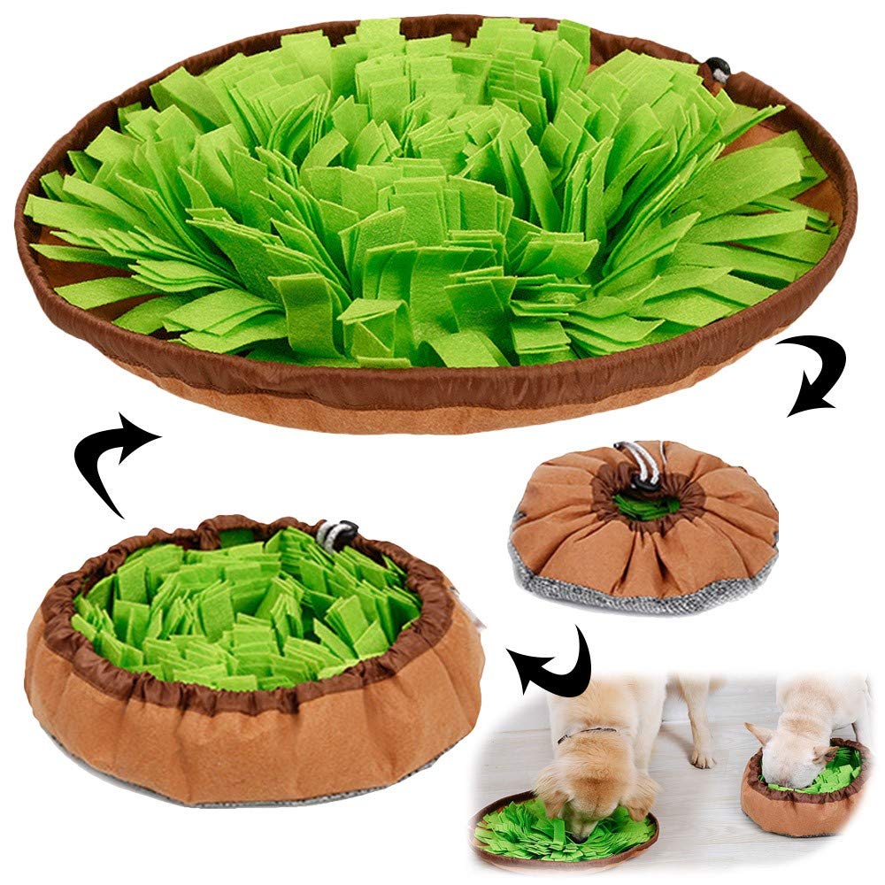 Snuffle Mat For Dogs - แผ่นรองดมกลิ่นสำหรับสัตว์เลี้ยงสำหรับสุนัข, เกมให้อาหารแบบอินเทอร์แอคทีฟสำหรับแก้เบื่อ, ส่งเสริมทักษะการหาอาหารตามธรรมชาติสำหรับแมวและสุนัข, ใช้สำหรับใส่ในชามอาหารหรือพกพาเดินทาง