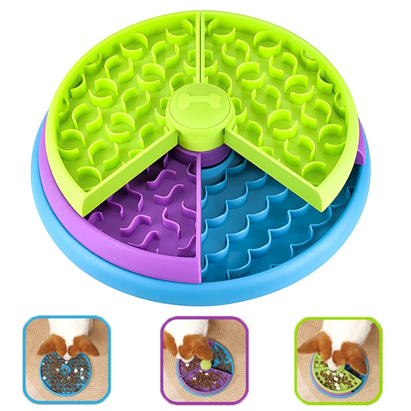 Dog Puzzle Feeder Toy - ปริศนาสุนัขช้า Feeder Interactive สุนัขปริศนาเกม 3 ชั้นที่ถอดออกได้ช้ากินสุนัขชาม