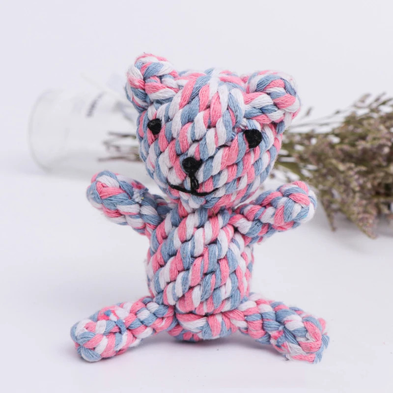 ของเล่นสุนัขเชือกฝ้ายถักทนทาน  - Dog Rope Toy Aggressive Chewers บทวิจารณ์และราคา