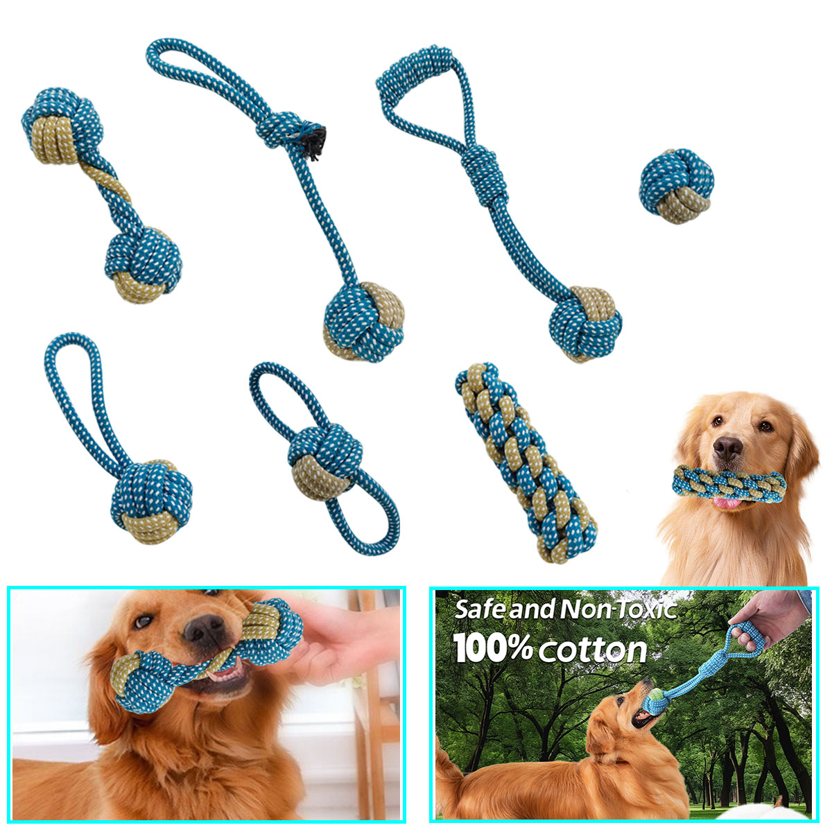 ของเล่นเชือกถักแบบผูกปมคู่สำหร - Teeth Cleaning Dog Chew Bone บทวิจารณ์และราคา