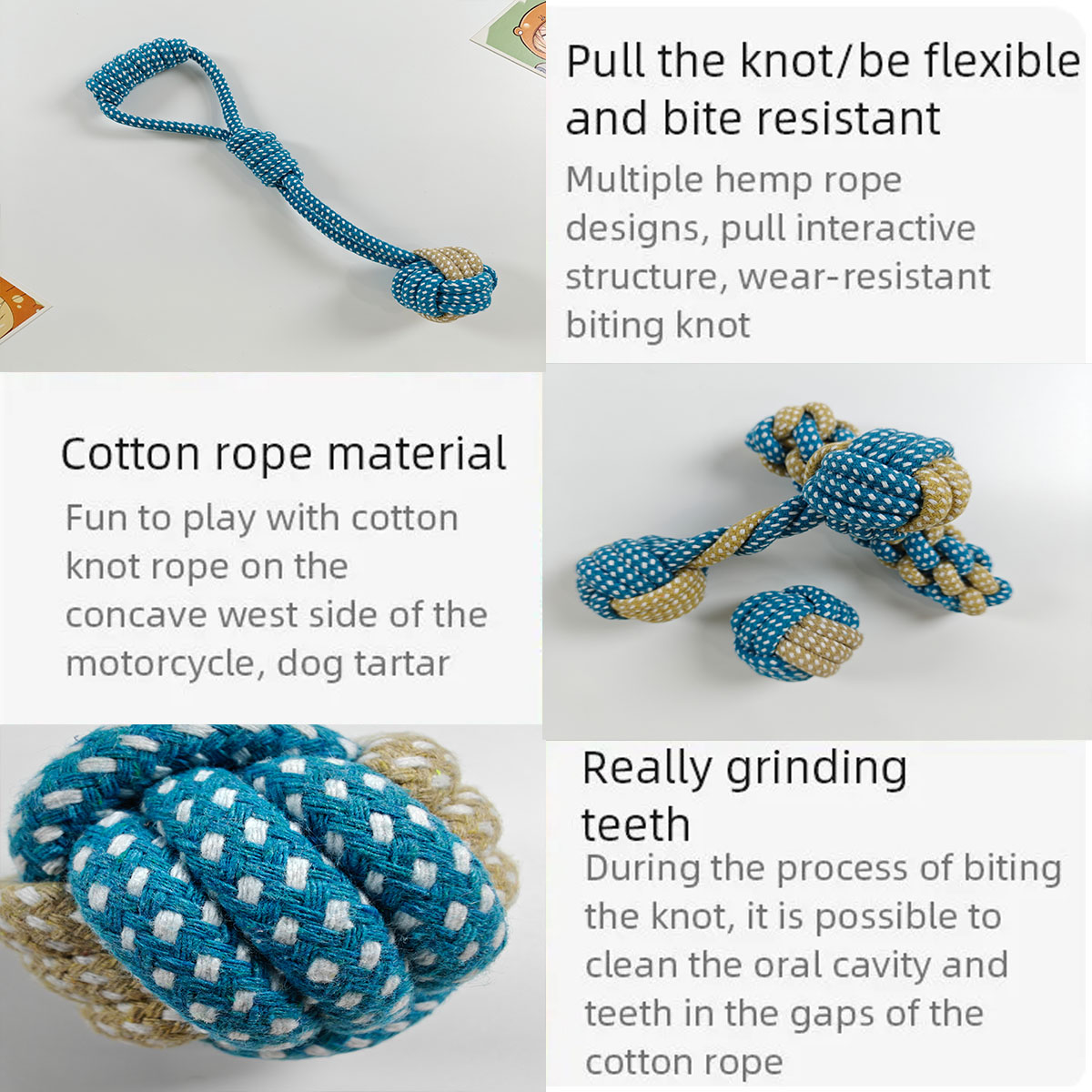 ของเล่นเชือกถักแบบผูกปมคู่สำหร - Teeth Cleaning Dog Chew Bone บทวิจารณ์และราคา