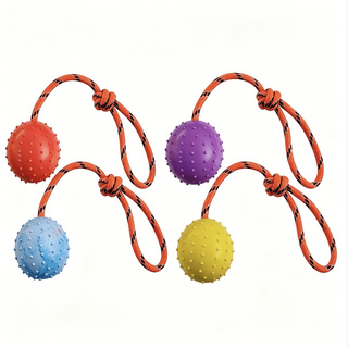 ชุด 2 ลูกบอลยางสำหรับสุนัขพร้อ - Dog Rope Toy Aggressive Chewers บทวิจารณ์และราคา